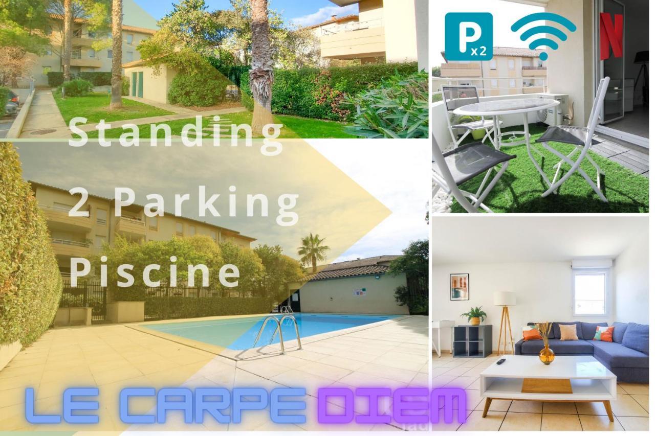 *Le Carpe Diem, Appartement 2 Chambres, Piscine, 2 Parking, Clim* Монпельє Екстер'єр фото